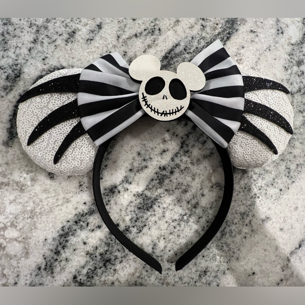 New: Mickey Mouse Ears Sequin Headband / Jack from “Nightmare Before Christmas”